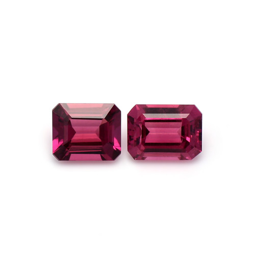 Rubellite Tourmaline Octagon Faceted 10X13 mm 2 Piece 14.37 Carats GSCTO465