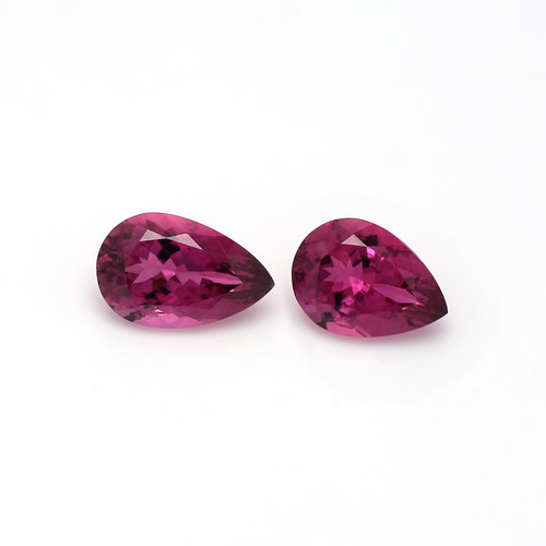 Rubellite Tourmaline Pear Faceted 10X14 mm -10X15.60 mm 2 Piece 12.17 Carats GSCTO466