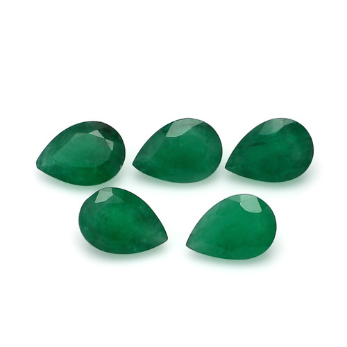 Emerald Faceted Pear 7X10 mm 5 Pieces 8.98 Carats GSCEM0115