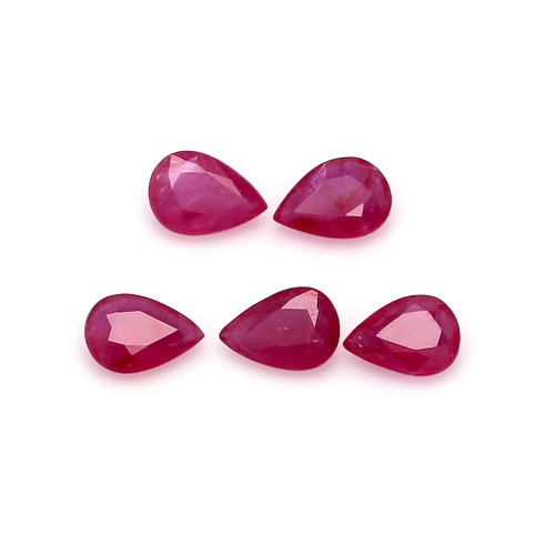 Ruby Pear Faceted 7X5 mm 5 Pieces 3.27 Carats GSCRUB0047