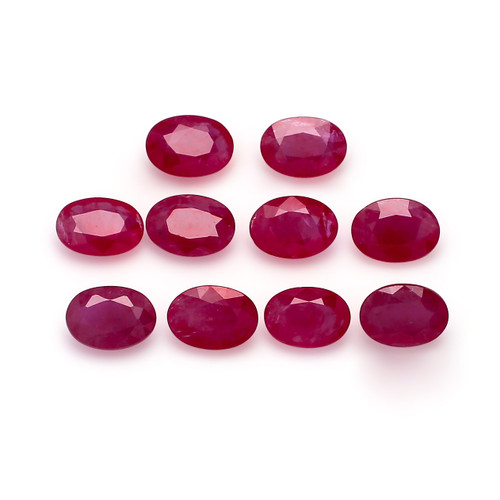 Ruby Oval Faceted 7X5 mm 10 Pieces 9.38 Carats GSCRUB0048