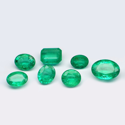 Emerald Faceted Oval / Octagon  Mix 14 Pieces 19.67 Carats GSCEM0152