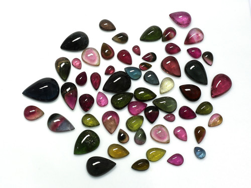 Tourmaline Pear Cabochon 5X7 mm to 15X22 mm 59 Pieces 224.38 Carats GSCTO527