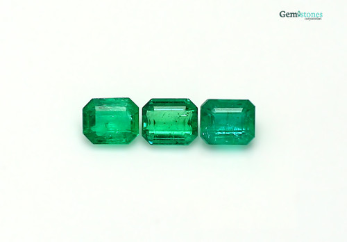 Emerald Faceted Octagon 5X6 mm 3 Pieces 2.60 Carats GSCEM0234