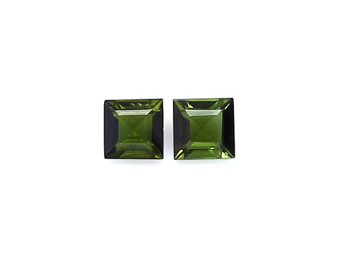 Tourmaline Square Faceted 4.5X4.5 mm 2 Piece 0.96 Carats GSCTO663