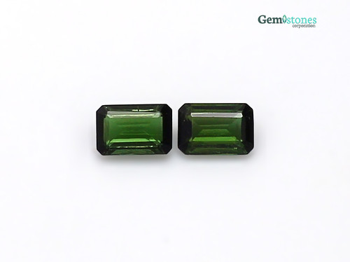 Tourmaline Octagon/Emerald Cut Faceted 6X4 mm 2 Piece 1.30 Carats GSCTO670