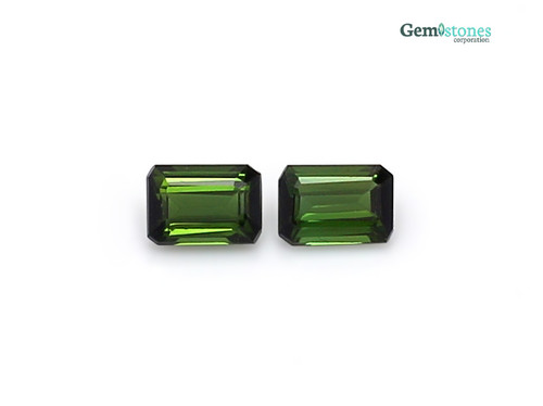 Tourmaline Octagon/Emerald Cut Faceted 6X4 mm 2 Piece 1.32 Carats GSCTO672