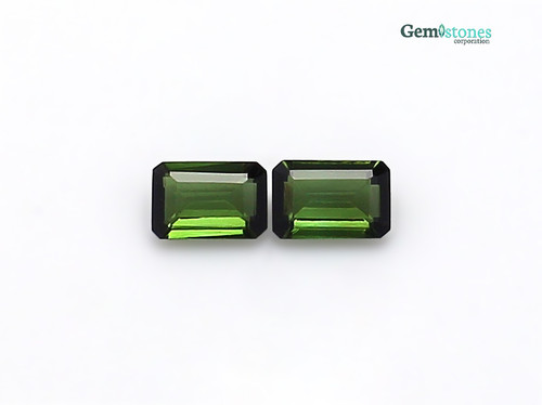 Tourmaline Octagon/Emerald Cut Faceted 6X4 mm 2 Piece 1.24 Carats GSCTO677