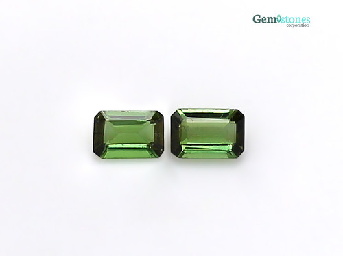 Tourmaline Octagon/Emerald Cut Faceted 6X4 mm 2 Piece 1.10 Carats GSCTO680