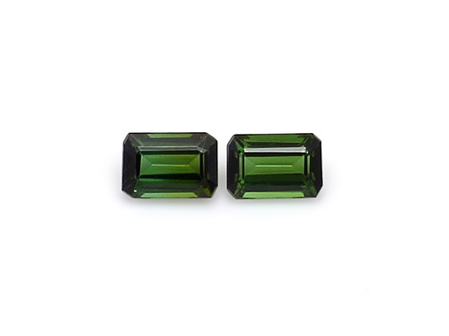 Tourmaline Octagon/Emerald Cut Faceted 6X4 mm 2 Piece 1.30 Carats GSCTO681