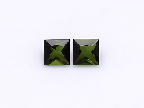 Tourmaline Square Princess Cut  Faceted 4X4 mm 2 Piece 0.72 Carats GSCTO795