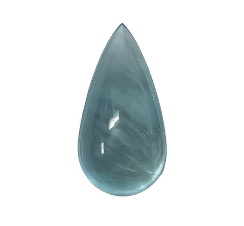 Milky Aquamarine Pear Cabochon 30.5 x 14.5 mm 39.39 Carats GSCMAQ020