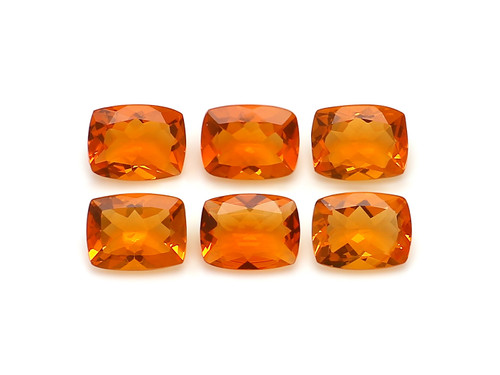 Fire Opal Cushion Faceted 7X9 mm 6 Piece 7.54 Carats GSCFO213