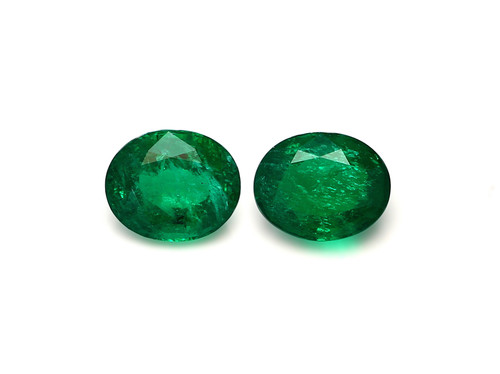 Emerald Oval Faceted 12X16 mm 13X16 mm 2 Piece 21.30 Carats  GSCEM0335