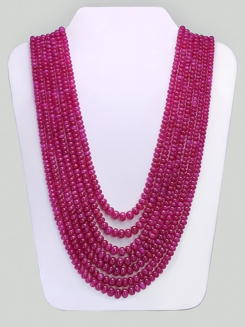 Ruby Round Beads Cabochon 3 mm to 8 mm 7 Line 28.90 Carats GSCRUB0065