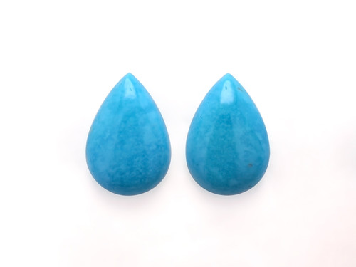 Turquoise Pear Shape Cabochon 13X19 mm 1 Pair 15.63 Carats GSCTU316