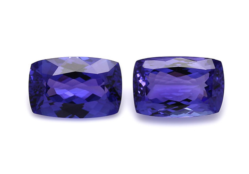 Tanzanite Cushion Faceted 8X12.5 mm AAAAA 2 Pieces 8.32 Carats GSCTZ0498