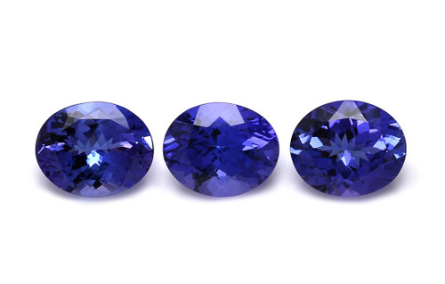 Tanzanite Oval Faceted 9X11 mm AAAA 3 Pieces 11.15 Carats GSCTZ0509