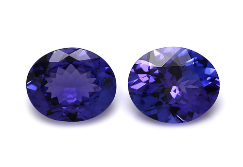 Tanzanite Oval Faceted 10X12 mm AAAA 2 Piece 7.44 Carats GSCTZ0510
