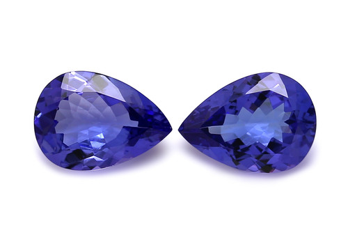 Tanzanite Pear Faceted 8X11 mm AAA+ 2 Piece 4.75 Carats GSCTZ0518