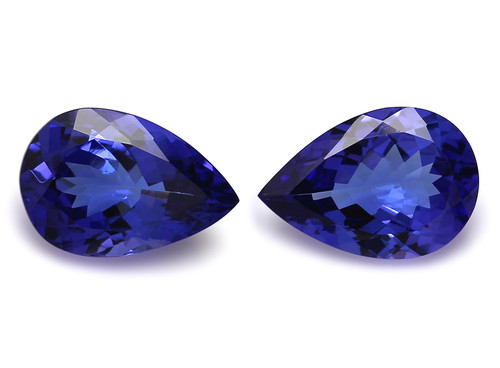 Tanzanite Pear Faceted 9X13 mm AAAA 2 Piece 7.42 Carats GSCTZ0522