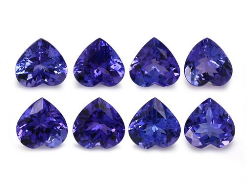 Tanzanite Heart Faceted 8X8 mm SUR AAAA 8 Pieces 15.06 Carats GSCTZ0533