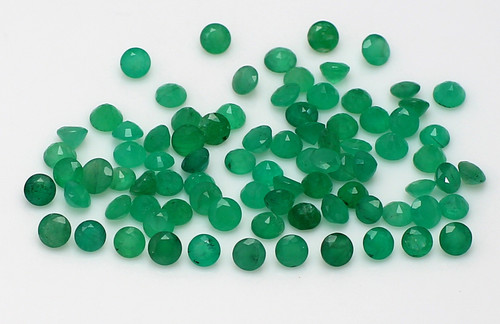 Emerald Round Faceted 3X3 mm 15.46 Carats GSCEM0414