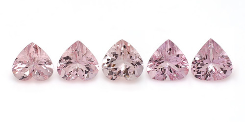 Pink Morganite Heart Faceted 9X9 mm 5 Piece 10.90 Carats GSCPEMO162