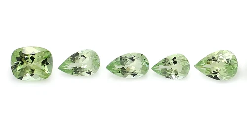 Green Tourmaline Pear / Cushion Faceted 6X8- 7X11 mm 5 Piece 8.47 Carats GSCTO1373