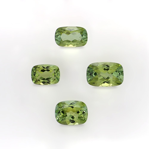 Green Tourmaline Cushion Faceted  5X7- 6X9 mm 4 Piece 4.94 Carats GSCTO1377