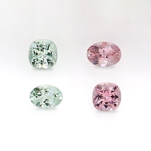 Tourmaline Cushion/Oval Faceted 6X6 - 7X9 mm 4 Piece 3.43 Carats GSCTO1379