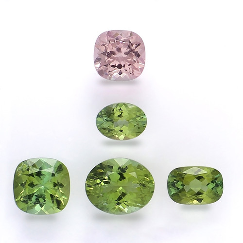 Tourmaline Cushion/Oval Faceted 6X8-9X11 mm 5 Piece 11.57 Carats GSCTO1383