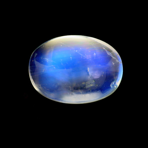 Rainbow Moonstone Oval Cabochon 8 x 11 mm 3.41 Carats GSCRMO077