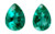 Emerald Pear Cut Faceted 2 Piece Set 0.73 Carat Each