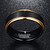 8mm Men's Two Tone Tungsten Carbide Ring Black Brushed Gold Plated Beveled Edges Wedding Band Size 7-12