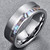 Men's 8MM Natural Abalone Shell Tungsten Carbide Ring Brushed Finish Polished Center Flat Edges Comfort Fit Size 7 to 12