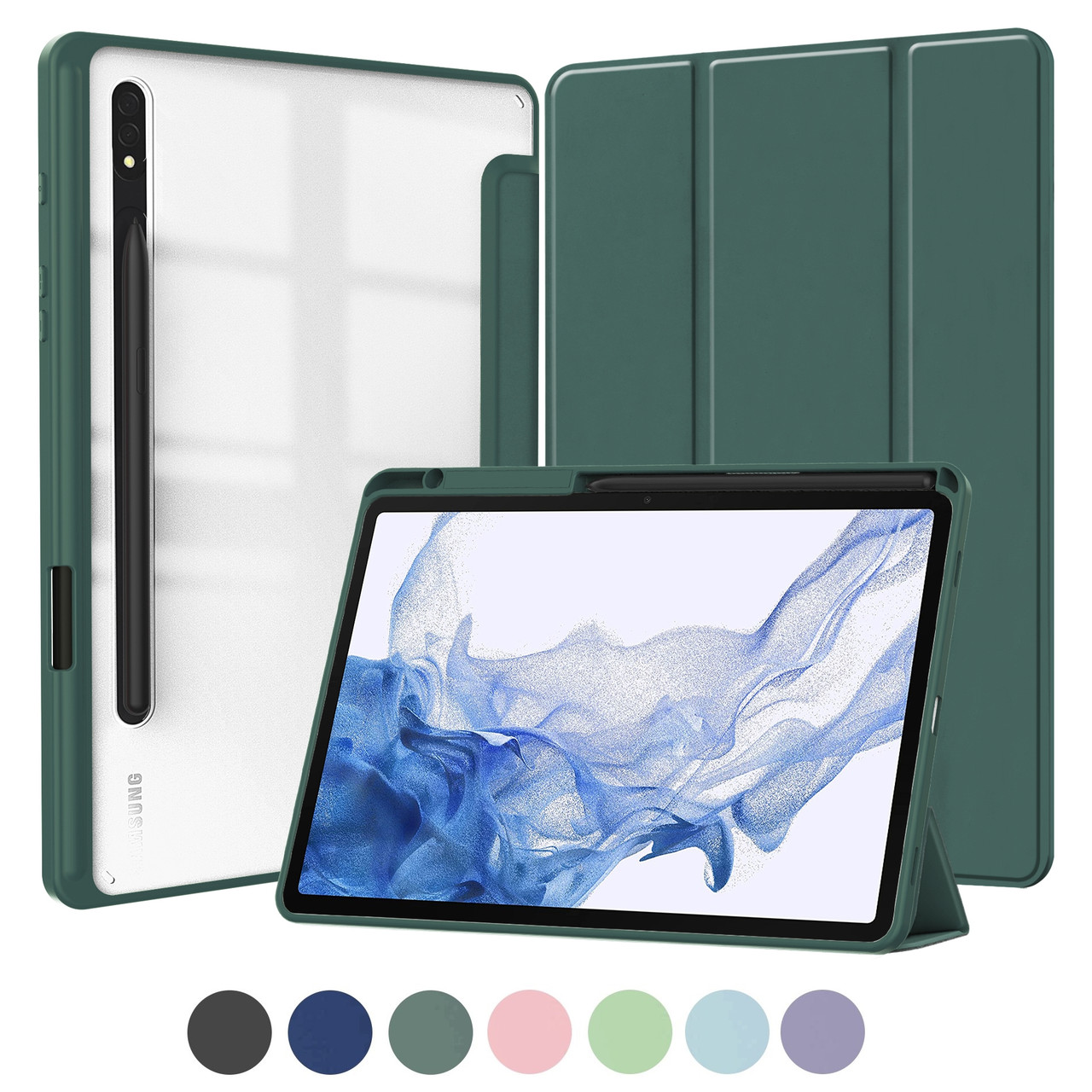 New Samsung Galaxy Tab A9 8.7'' A9 Plus A9+ 2023 11 inch A8 SM-X205 SM-X200  Soft Case PU Leather Flip Stand Tablet Soft cover Shockproof Trifold Casing