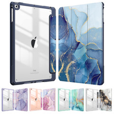 iPad Air 5 10.9" 2022 Case Cover Clear Back Pencil Holder Apple Marble
