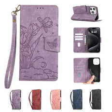Folio Case iPhone 16+ Plus Leather Cover Butterfly Apple Phone 16Plus