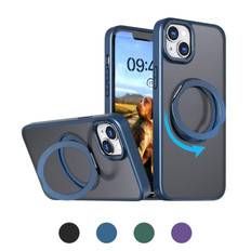 iPhone 14+ Plus Frosted Back MagSafe Wireless Charging 360 Rotate Ring Stand Case Cover Apple