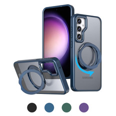 Samsung Galaxy S23 FE 5G Frosted Back MagSafe Wireless Charging 360 Rotate Ring Stand Case Cover S711