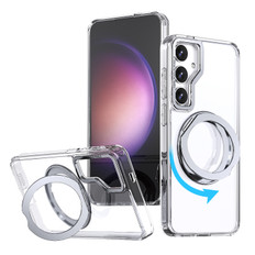 Samsung Galaxy S25 5G Clear Back MagSafe Wireless Charging 360 Rotate Ring Stand Case Cover S931