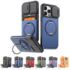 Shockproof iPhone 15 Card Holder 360 Rotate Stand Case Cover Apple iPhone15