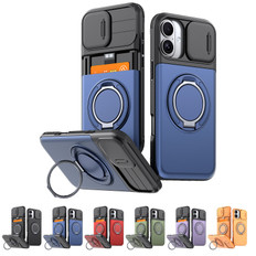 Shockproof iPhone 16 Card Holder 360 Rotate Stand Case Cover Apple iPhone16