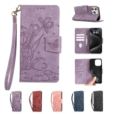 Folio Case iPhone 18 Pro Leather Cover Butterfly Apple Phone 18Pro