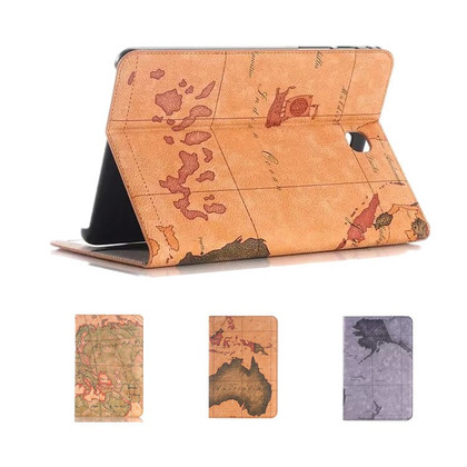 Galaxy Tab S3 9.7" World Map Leather Case Cover for Samsung T820 T825