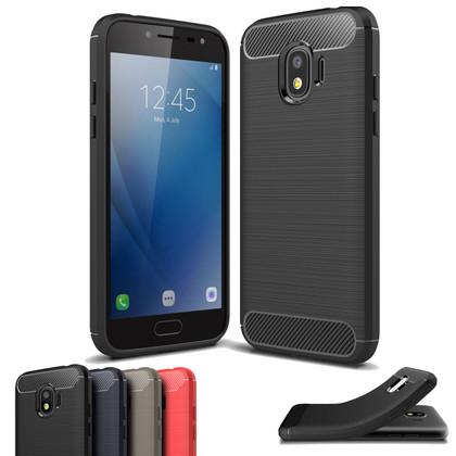 Slim Samsung Galaxy J2 Pro 2018 Carbon Fibre Soft Case Cover J250 G/FD