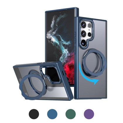 Samsung Galaxy S24 Ultra 5G Frosted Back MagSafe Wireless Charging 360 Rotate Ring Stand Case Cover S928