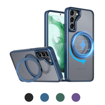 Samsung Galaxy S22 5G Frosted Back MagSafe Wireless Charging 360 Rotate Ring Stand Case Cover S901