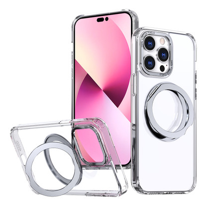 iPhone 13 Pro Max Clear Back MagSafe Wireless Charging 360 Rotate Ring Stand Case Cover Apple